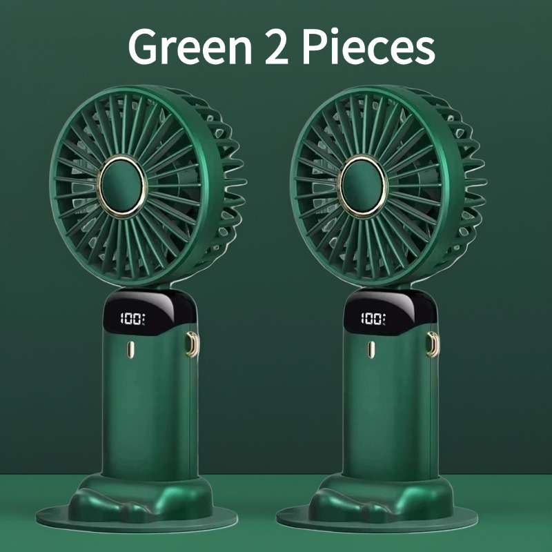 Foldable Portable Neck Fan USB Rechargeable Mini Fan With Display And Phone Stand 11