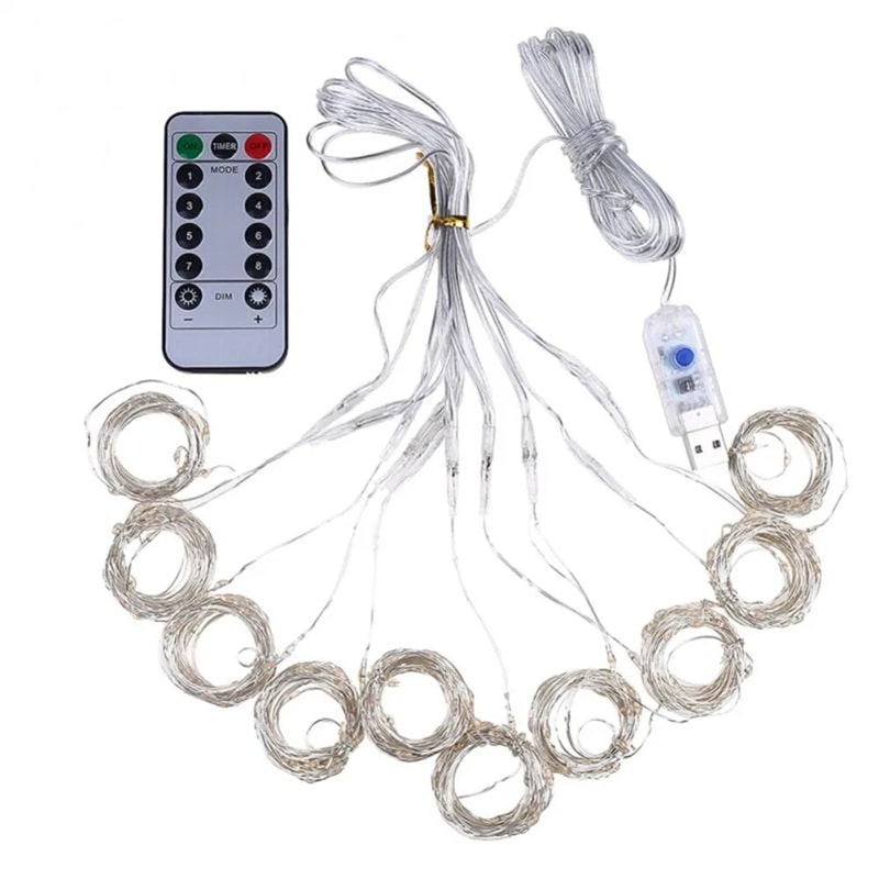 USB LED Curtain Lights Fairy Window Garland for Bedroom and Wedding Decor