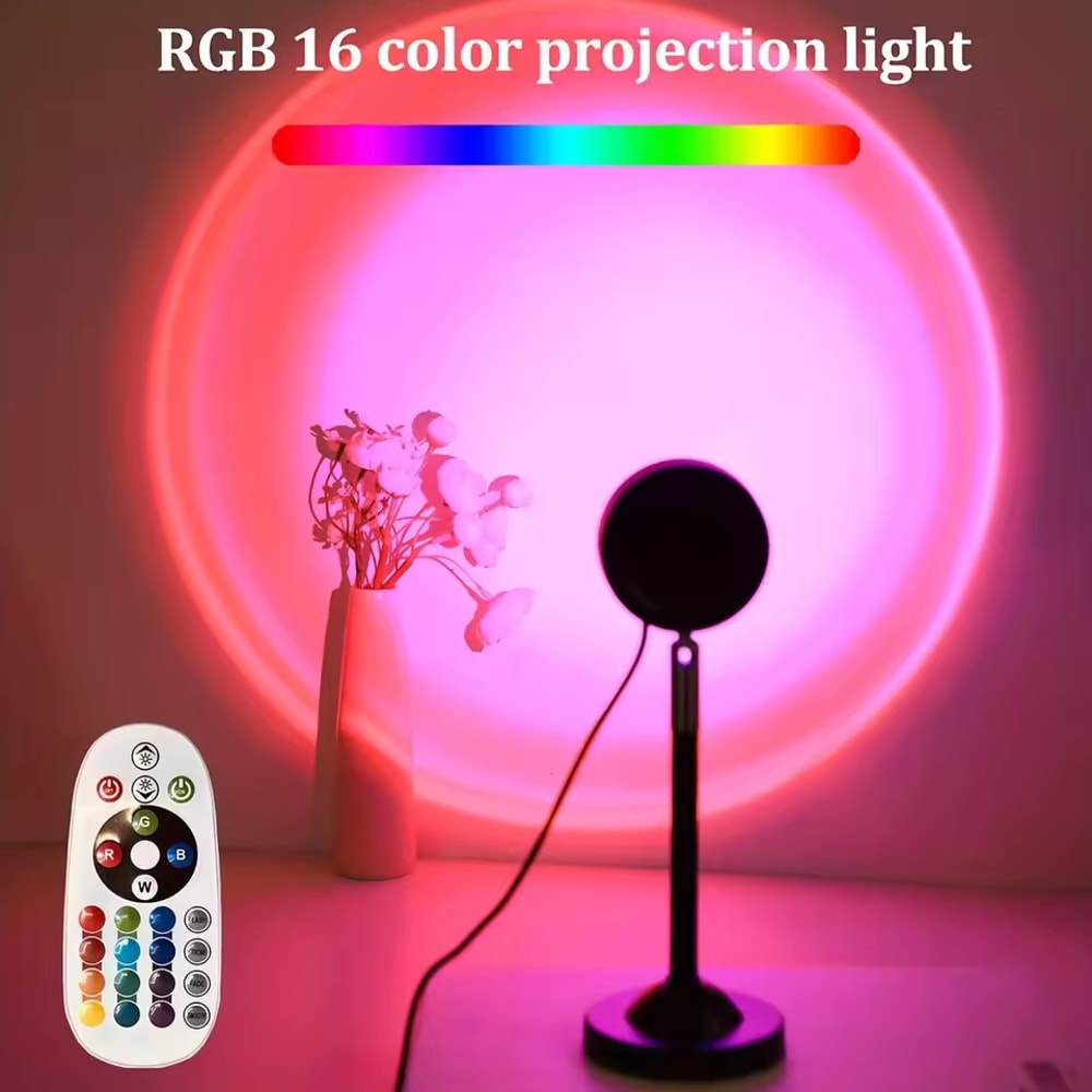 RGB Sunset Projection Lamp Color Remote LED Sunset Projector Light 1