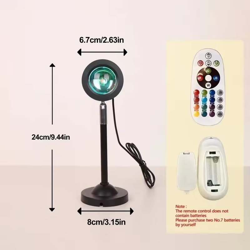 RGB Sunset Projection Lamp Color Remote LED Sunset Projector Light 5