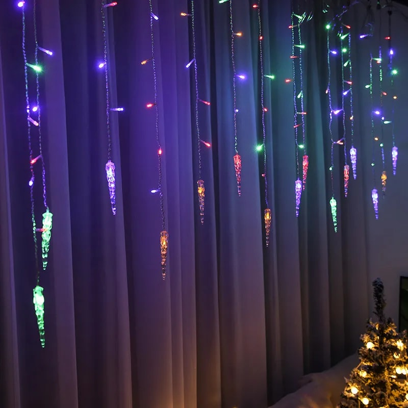 LED Icicle Curtain Lights Waterfall String Lights for Garden Wedding Decor
