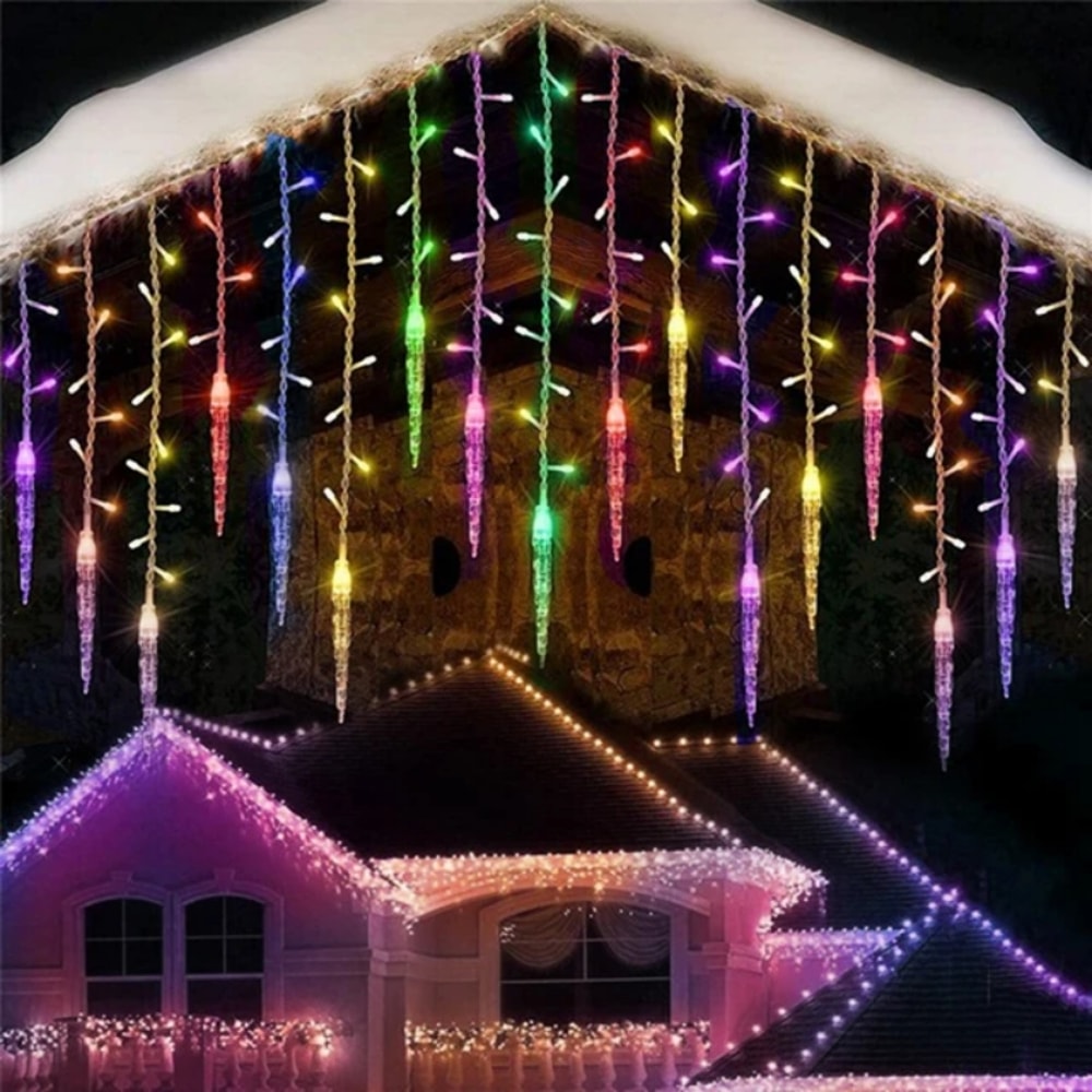 LED Icicle Curtain Lights Waterfall String Lights for Garden Wedding Decor