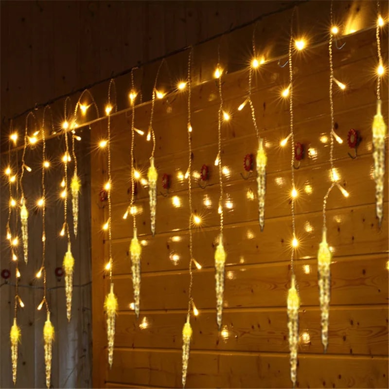 LED Icicle Curtain Lights Waterfall String Lights for Garden Wedding Decor