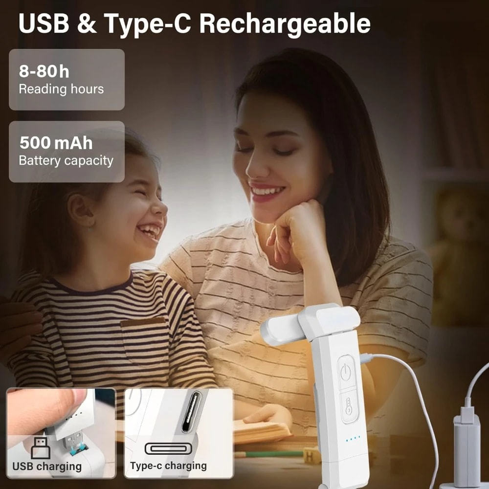 USB Rechargeable Clip On Reading Light Bookmark Lamp For Reading In Bed 4
