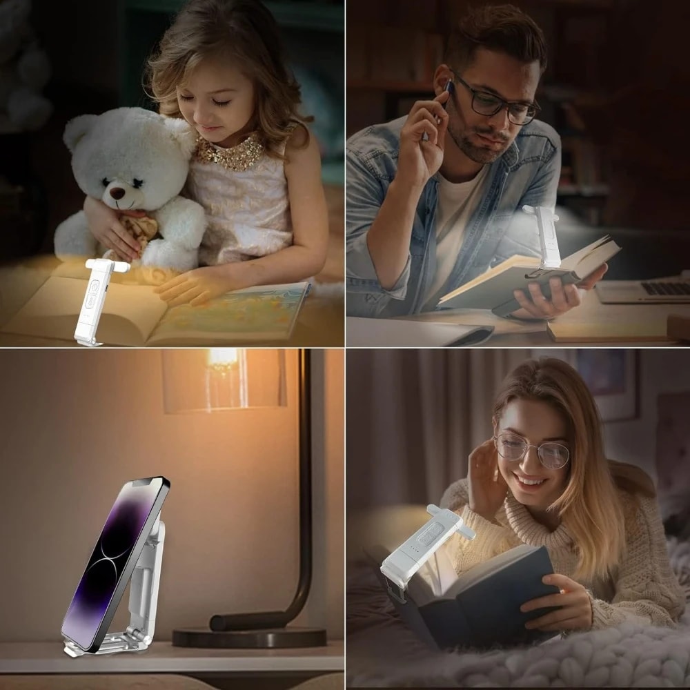 USB Rechargeable Clip On Reading Light Bookmark Lamp For Reading In Bed 5