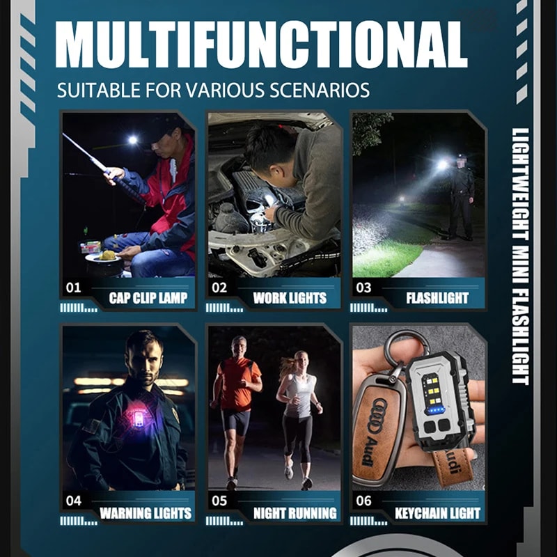 Super Bright Mini LED Keychain Flashlight Magnetic Rechargeable 5
