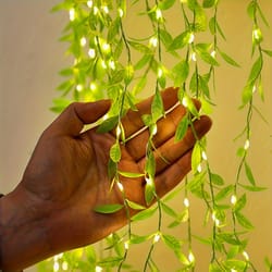willow leaf curtain string lights battery-powered decorative lamp