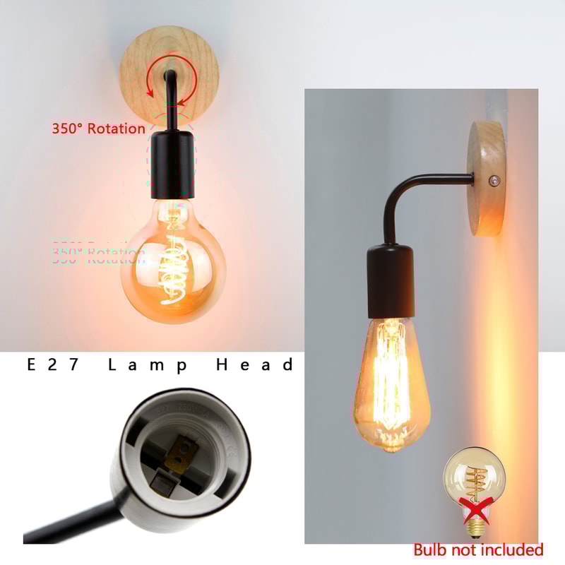 Wood Wall Lamp Sconce For Bedroom Dining Room Lighting 3