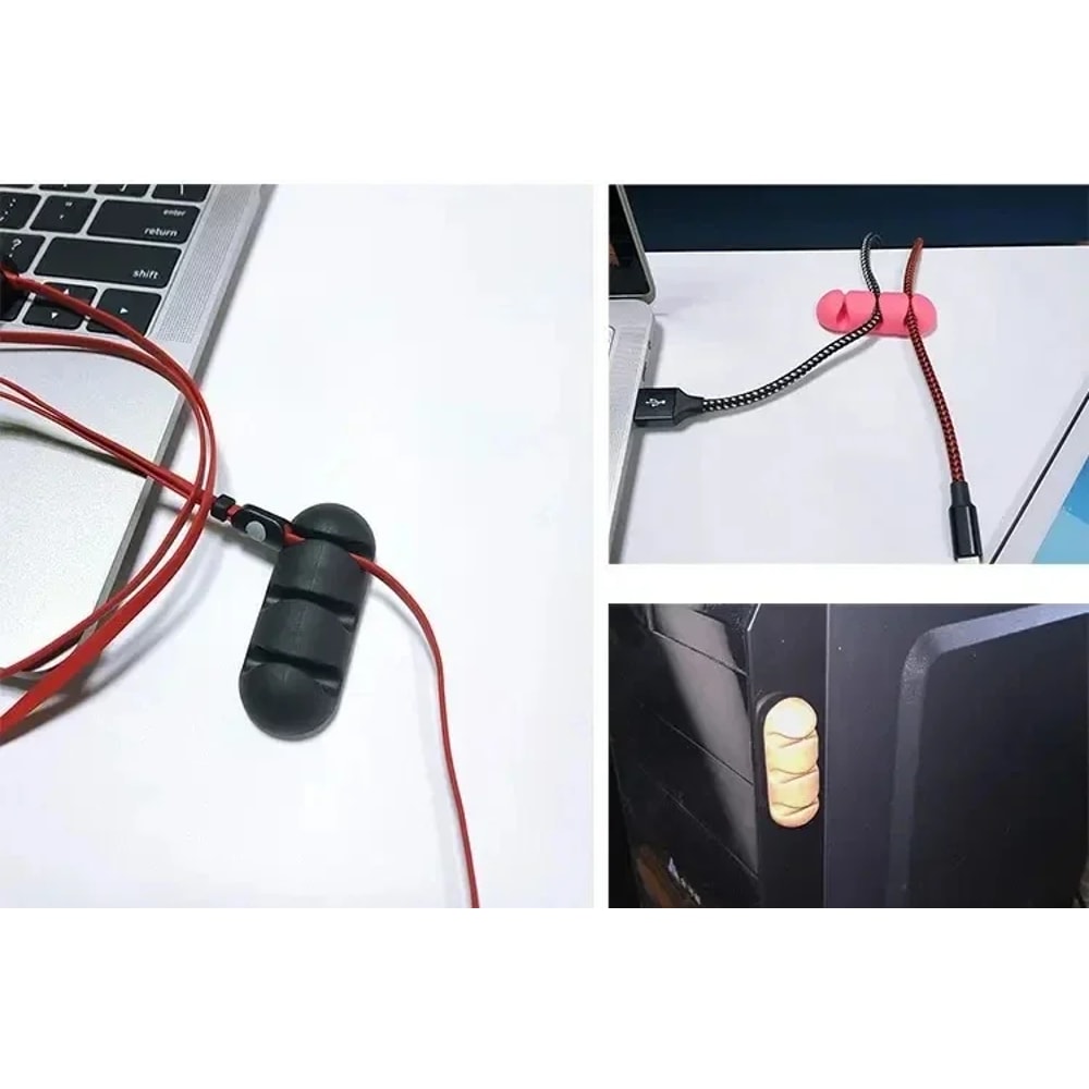 Silicone Cable Cord Organizer SelfAdhesive USB Cable Winder For Mouse Keyboard And Headset 4