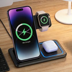 foldable wireless charging station fast charger stand dock