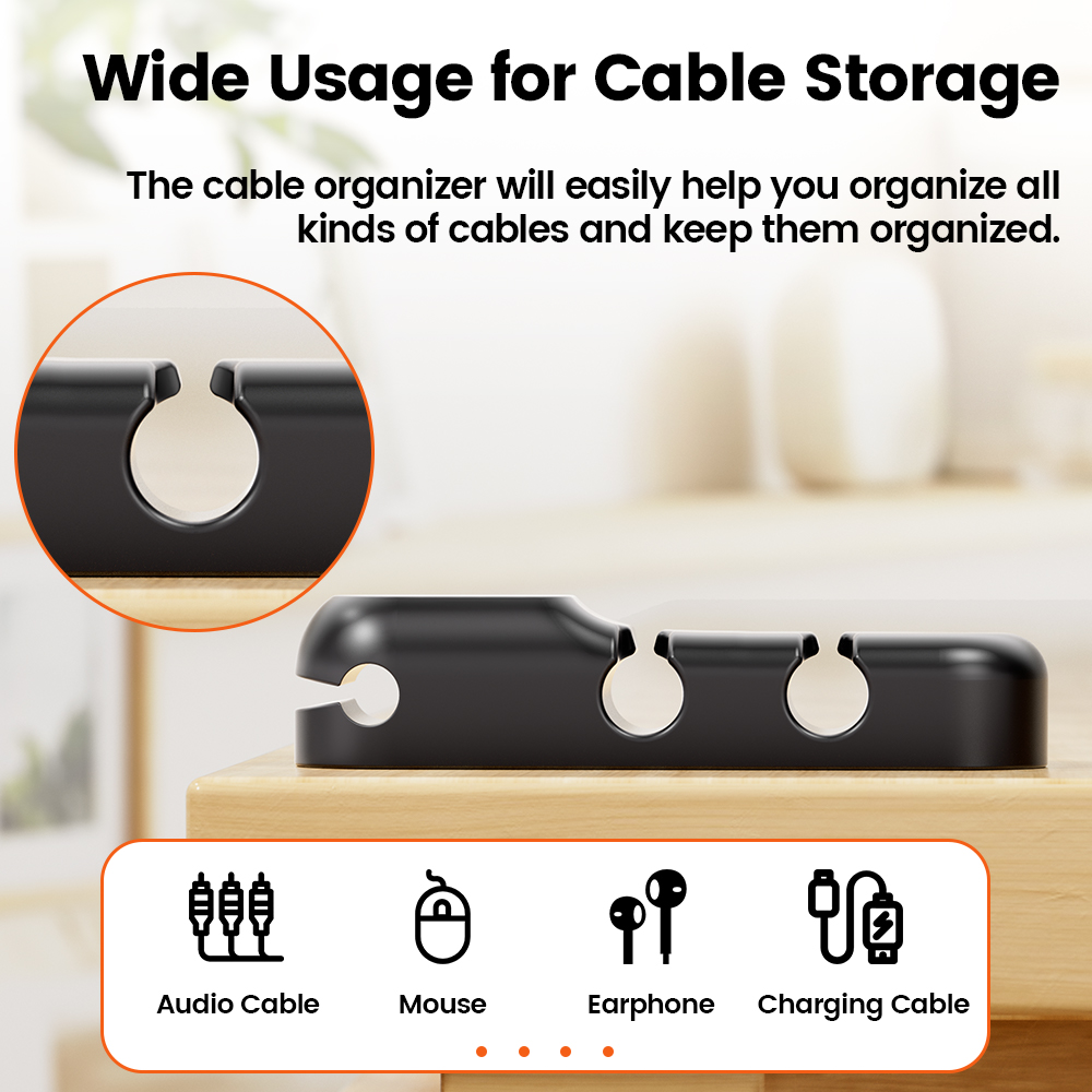 Cable Organizer With Holes Flexible Wire Management Clips For Clean And Tidy Cables 3