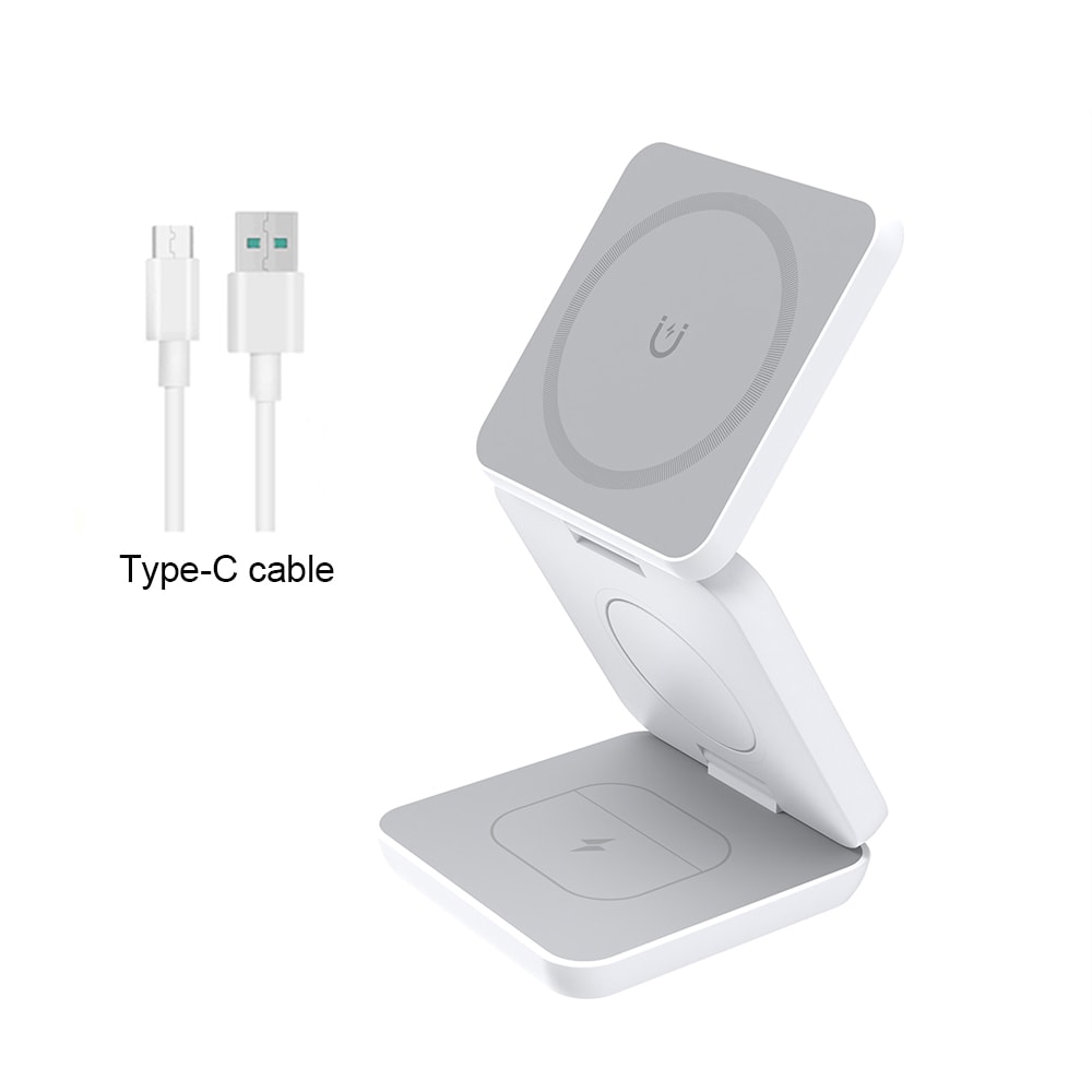 Foldable Magnetic Wireless Charger Stand Fast Charging Station For Smartphones Earbuds Watch 6