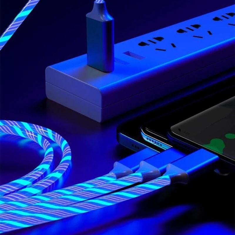Luminous LED Type C Cable With Flowing Streamer Light Fast Charging USB C Cord 2