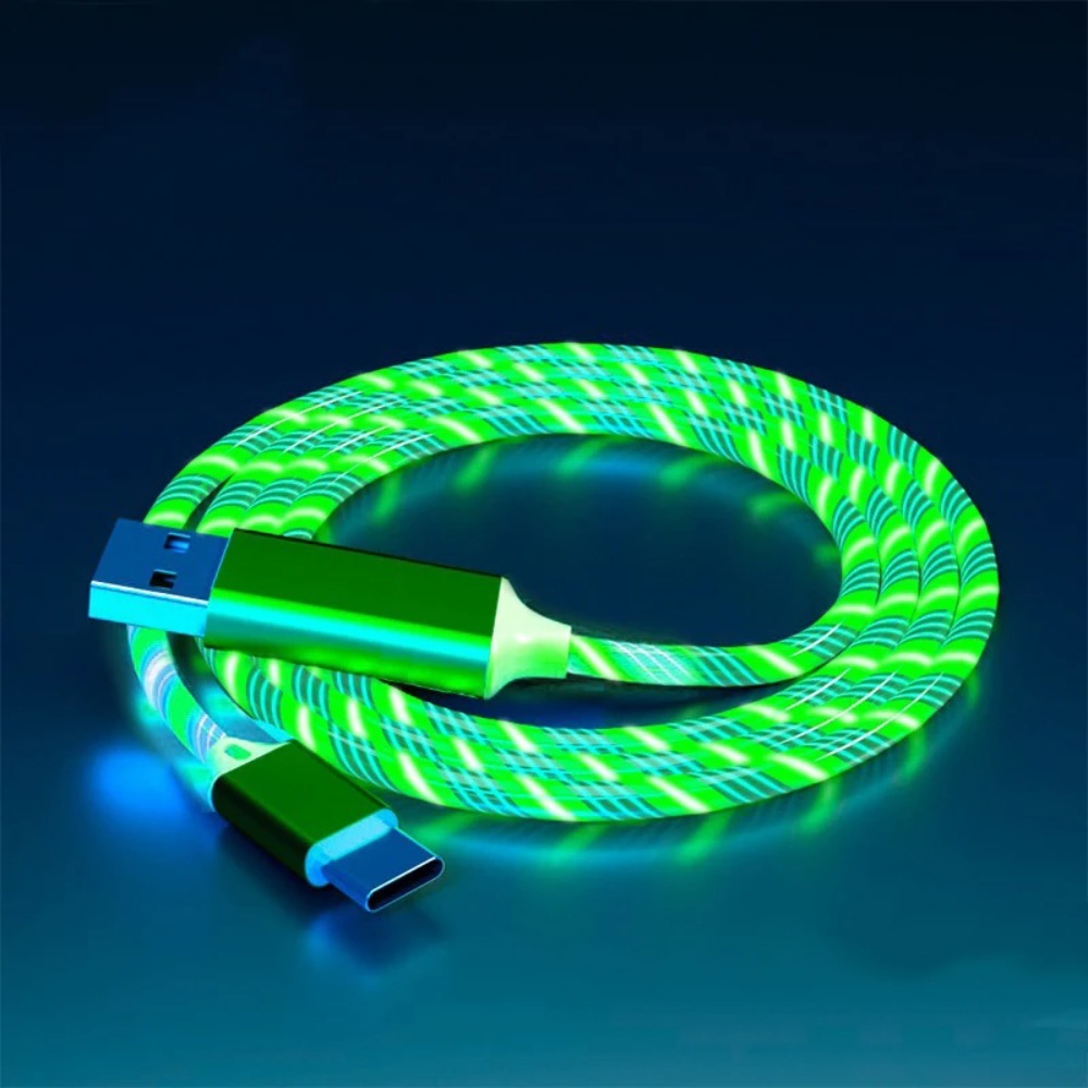Luminous LED Type C Cable With Flowing Streamer Light Fast Charging USB C Cord 7