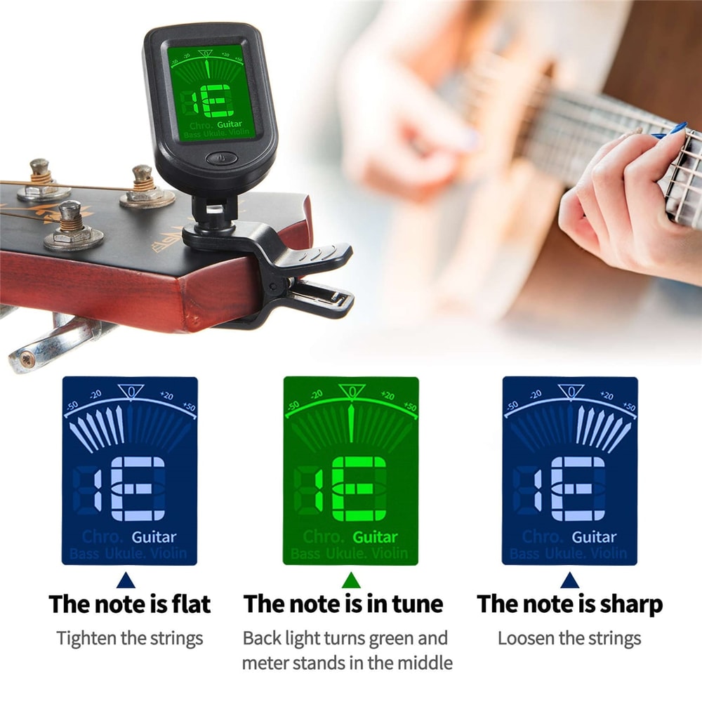 Clipon Electronic Guitar Tuner For Guitar Bass Ukulele Violin Mandolin Accurate And EasytoUse 4