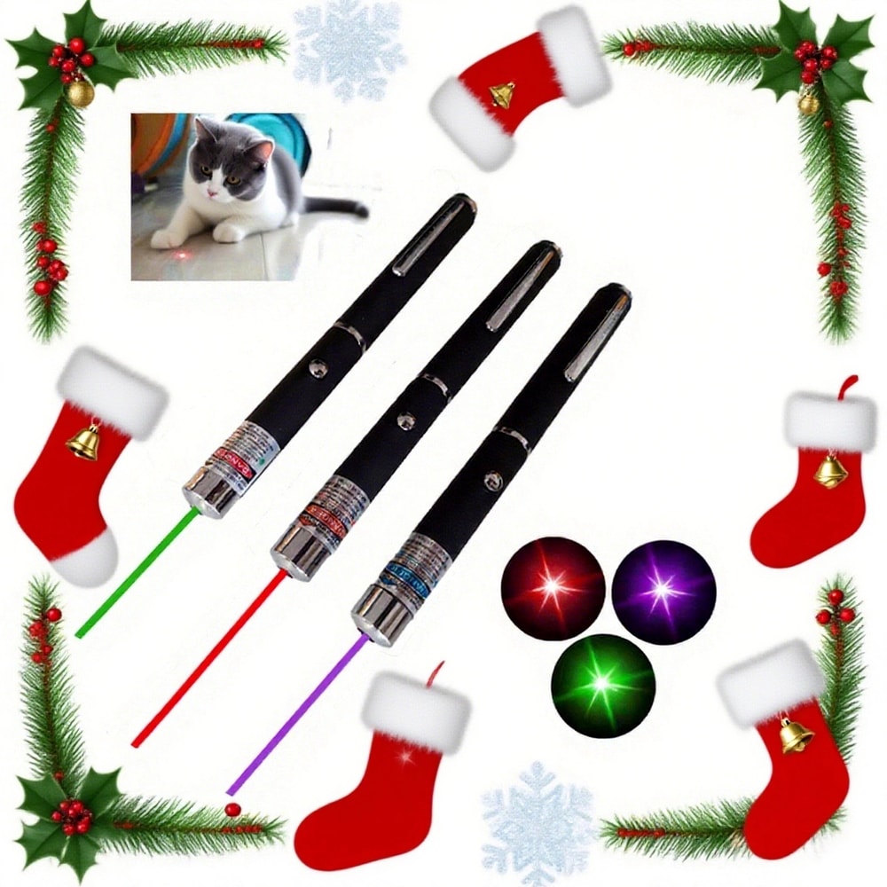 Interactive Pet Laser Pointer LED Flashlight Fun Cat Training Toy Holiday Gift 0