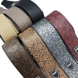 guitar strap genuine leather adjustable soft embroidered belt for classical & bass guitars premium music accessory