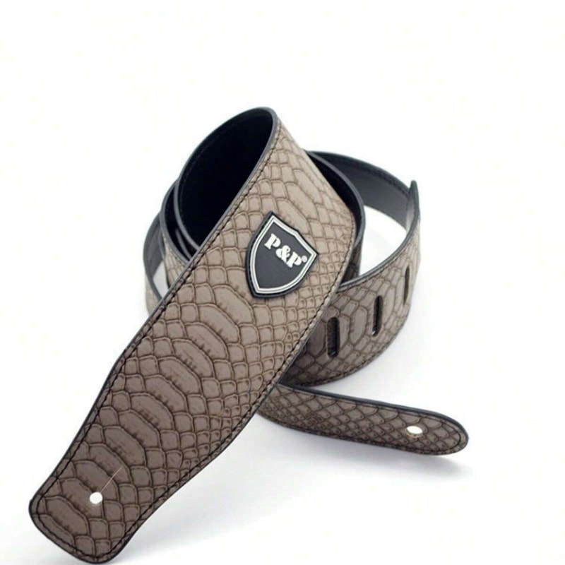 Guitar Strap Genuine Leather Adjustable Soft Embroidered Belt For Classical Bass Guitars Premium M 4