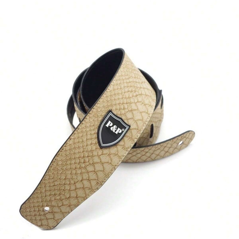 Guitar Strap Genuine Leather Adjustable Soft Embroidered Belt For Classical Bass Guitars Premium M 5