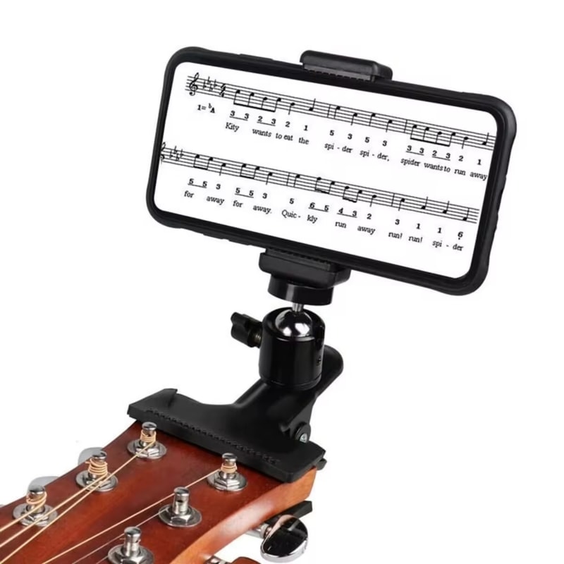 Guitar Head Clip Mobile Phone Holder Stand For Live Broadcast Action Cameras 1