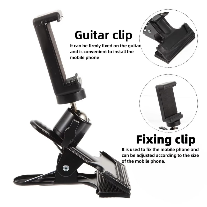 Guitar Head Clip Mobile Phone Holder Stand For Live Broadcast Action Cameras 3