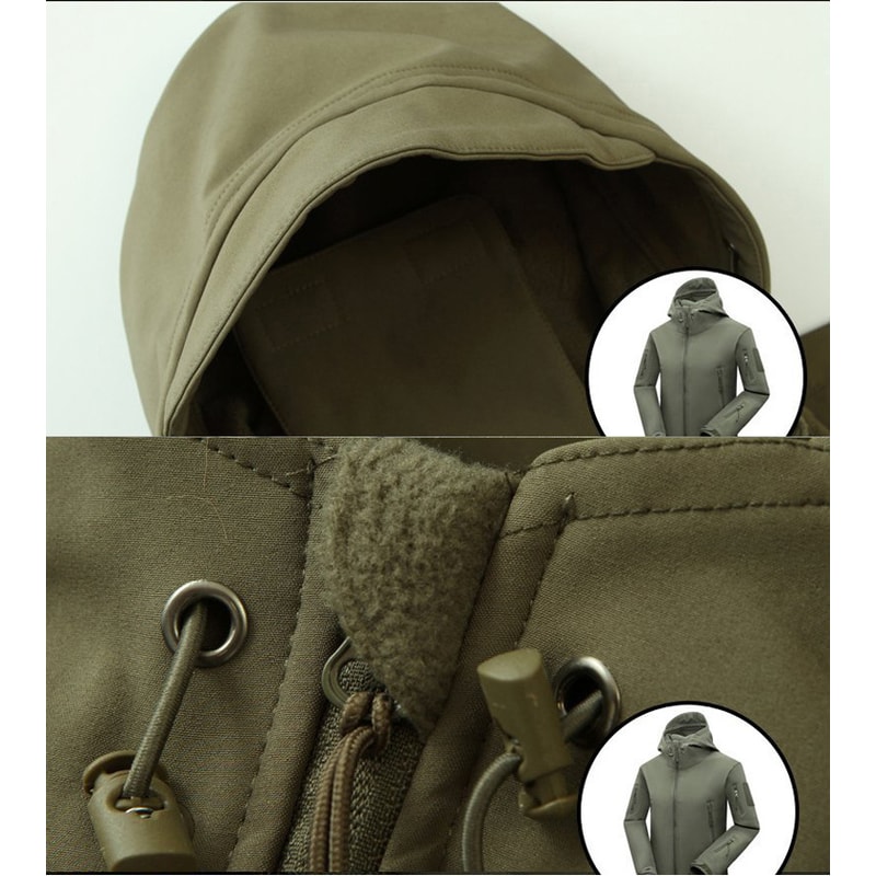 Mens Winter Softshell Fleece Jacket Windproof Outdoor Hiking Hunting Thermal Coat 2