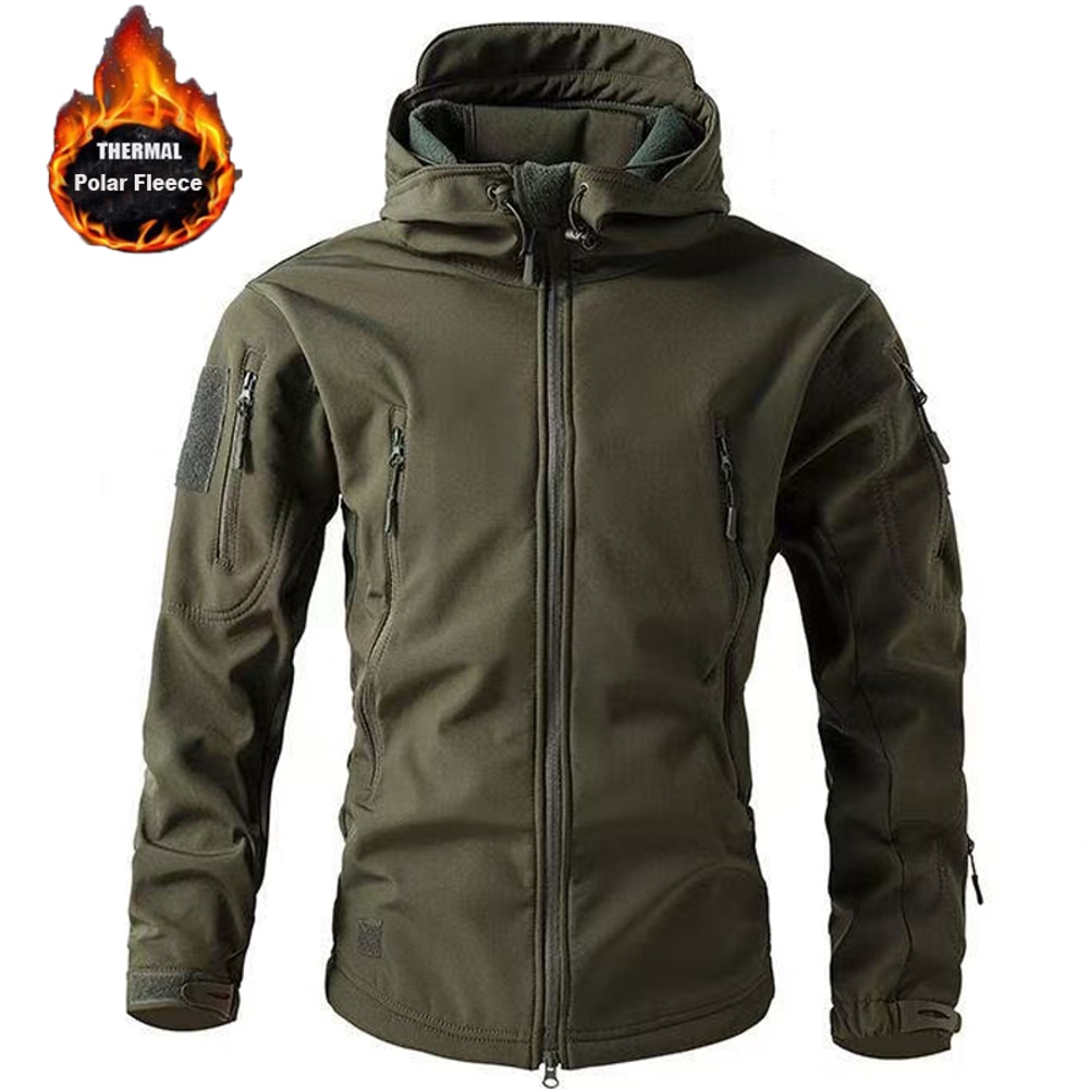 Mens Winter Softshell Fleece Jacket Windproof Outdoor Hiking Hunting Thermal Coat 5