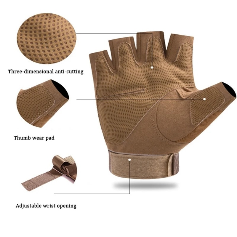 Tactical Half Finger Gloves For Shooting Paintball Airsoft Bicycle AntiSkid Protective Gear For Me 2