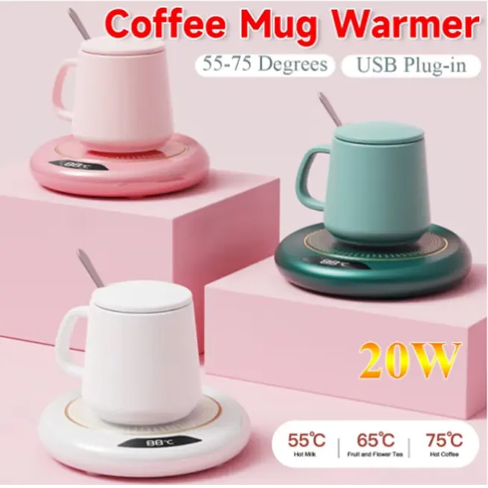 USB Thermostatic Heating Coaster with Speed Adjustment for Consistent Temperature Ideal for Home Use