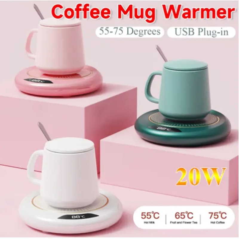 USB Thermostatic Heating Coaster with Speed Adjustment for Consistent Temperature Ideal for Home Use