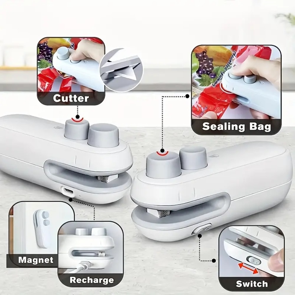 Portable Mini Heat Bag Sealing Machine Handheld Food Plastic Bag Sealer For Easy Food Packaging 3