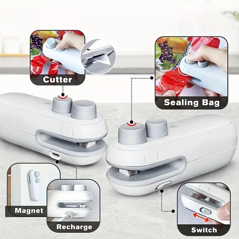 Portable Mini Heat Bag Sealing Machine Handheld Food Plastic Bag Sealer For Easy Food Packaging 3