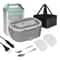 Electric Lunch Box Stainless Steel Heated Food Warmer Set Portable Meal Tray For Work And Travel 8