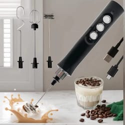 wireless rechargeable electric milk frother speeds, handheld foam maker for latte, cappuccino, hot chocolate