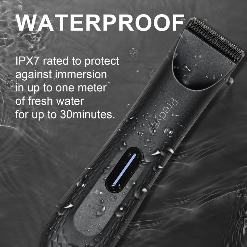 Waterproof Electric Groin Hair Trimmer for Men Ceramic Blade Body & Pubic Groomer, Rechargeable Grooming Tool