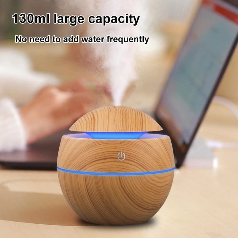 Electric Ultrasonic Humidifier Aroma Diffuser Essential Oil Cool Mist Maker For Bedroom Wood Design 2