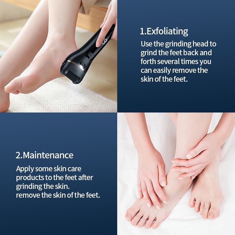 Rechargeable Electric Foot Grinder With Adjustable Speeds For Effective Callus Removal And Pedicure 2
