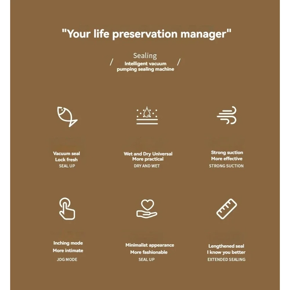 Portable Vacuum Food Sealing Machine Automatic Packaging System For Home Kitchen US Plug 3