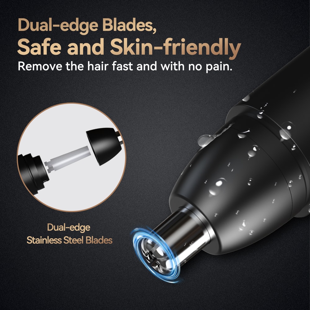Rechargeable Nose Hair Trimmer For Men Rotating DualBlade Electric Shaver Painless Safe 2