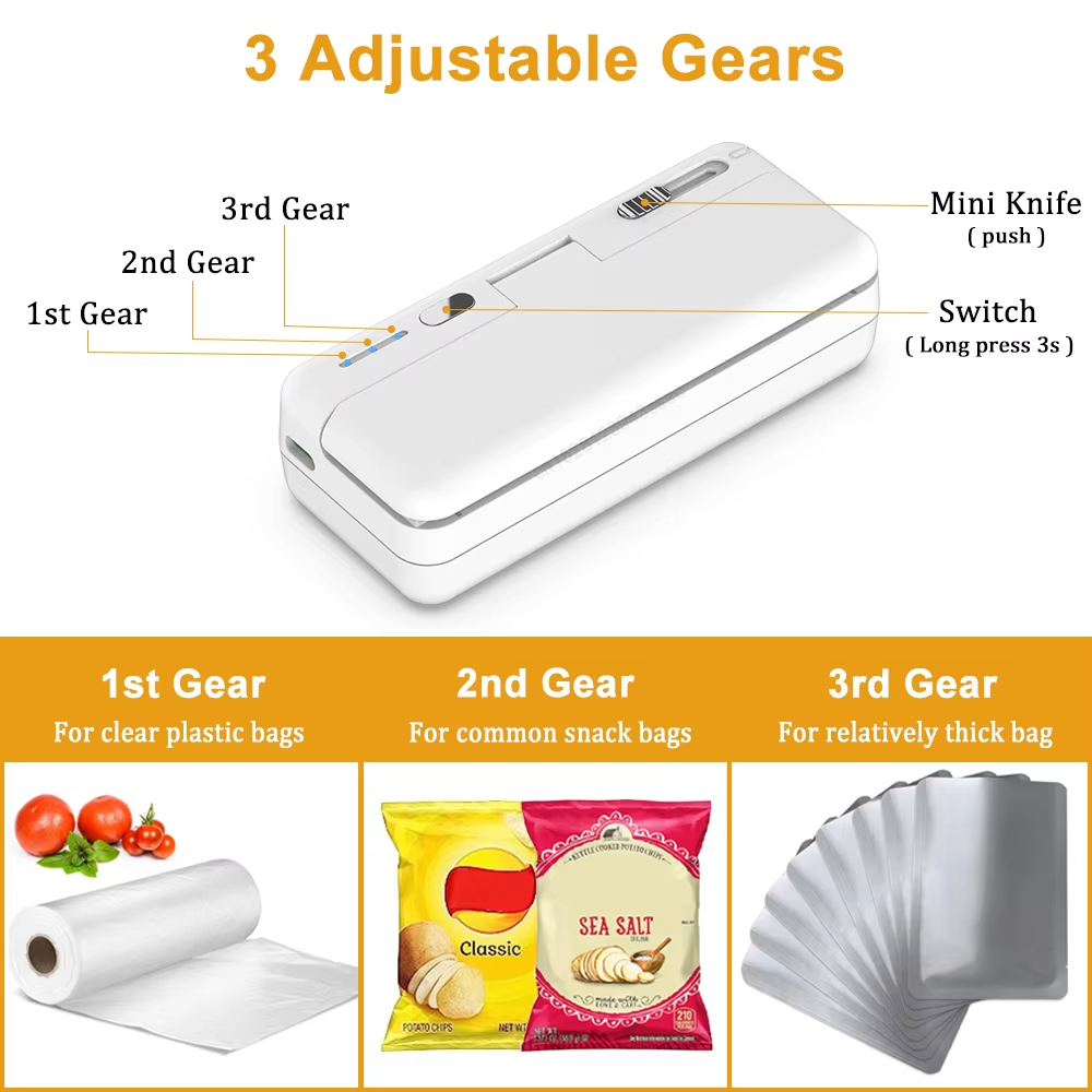 Mini Sealer USB Rechargeable Heat Sealer For Plastic Bags Portable Food Storage Sealing Machine 4