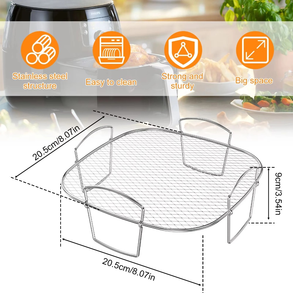 Adjustable Multifunctional Roasting Rack For Air Fryer Dehydrator BBQ Steaming Rack Compatible With