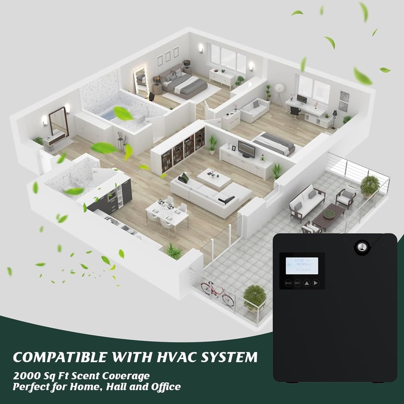 Smart Aromatherapy Diffuser with Bluetooth & WiFi –Waterless Essential Oil Diffuser for Home