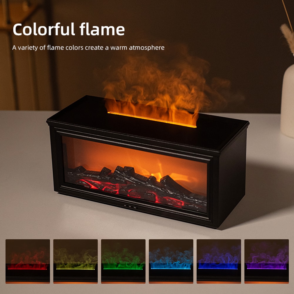 Essential Oil Fireplace Diffuser Mini Flame Aromatherapy Humidifier Oil Diffuser 1