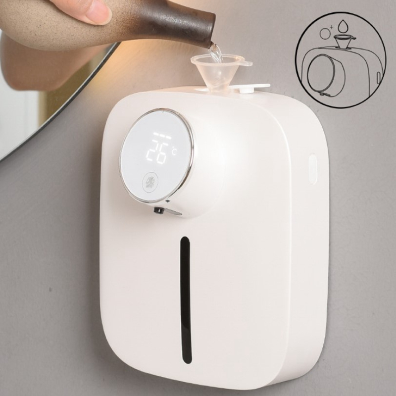 Wall-mounted Automatic Soap Dispenser Touchless Foam Soap Dispenser with LED Digital Display, USB Rechargeable.