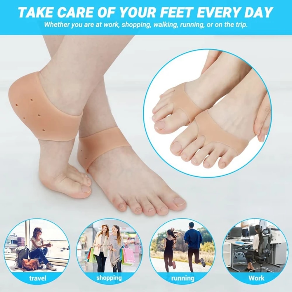 Silicone Gel Heel Protectors Metatarsal Pads Forefoot Cushions For Ultimate Foot Comfort 1