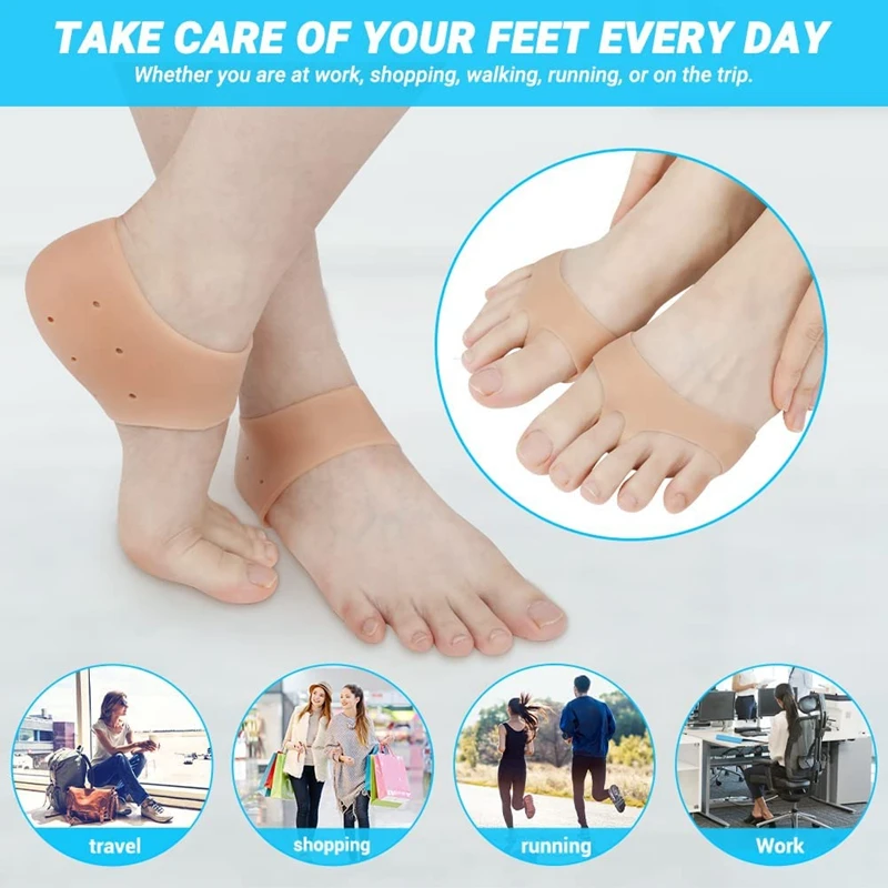 Silicone Gel Heel Protectors Metatarsal Pads Forefoot Cushions For Ultimate Foot Comfort 1
