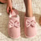 Fashionable Womens Bow Slippers Soft Warm And Comfortable Indoor Footwear For Fall Winter 1