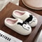 Cow Cat Embroidered Plush Slippers Comfortable & Warm Non-Slip Indoor Woolen Slippers for Men and Women.