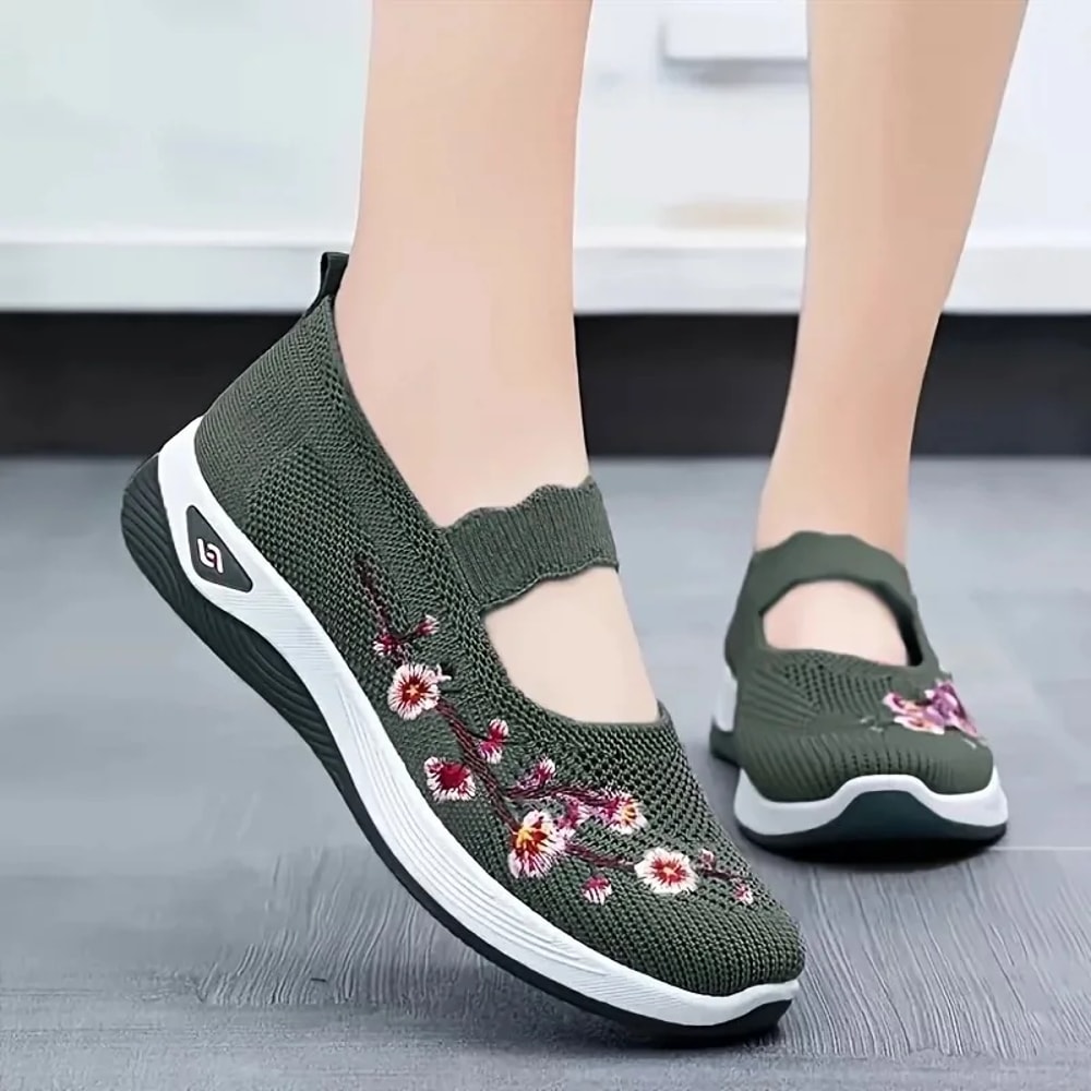 Breathable Embroidered Chunky Sole Women Casual Sneakers For Summer Comfort 4