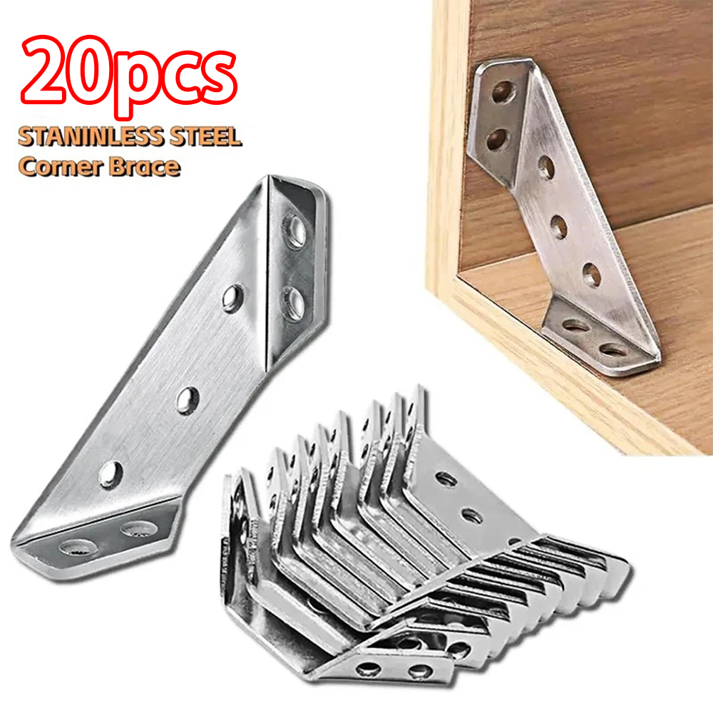 Thickened Stainless Steel Right Angle Bracket Furniture Connectors Durable Strong For Home And Off 1
